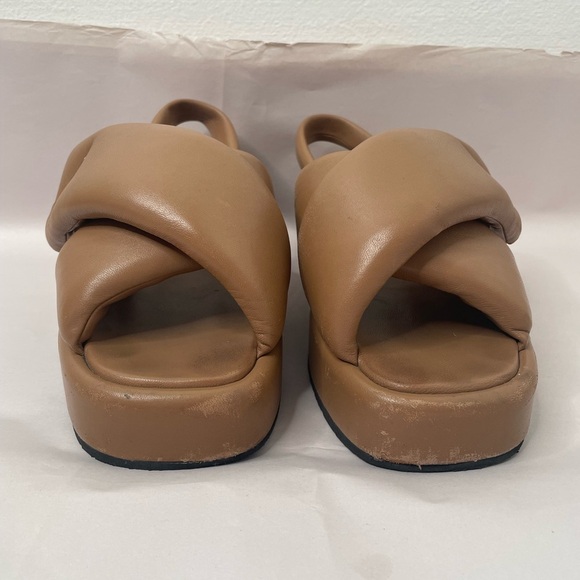 PRADA Padded Slingback Soft Leather Sandals - Picture 4 of 13